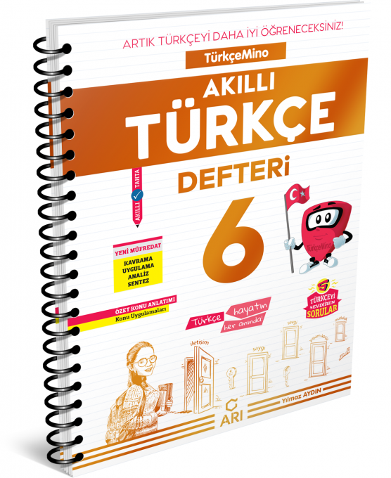 SÜPER FİYAT - Arı Yayınları 6. Sınıf Akıllı Türkçe Defteri TürkçeMino Arı Yayınları