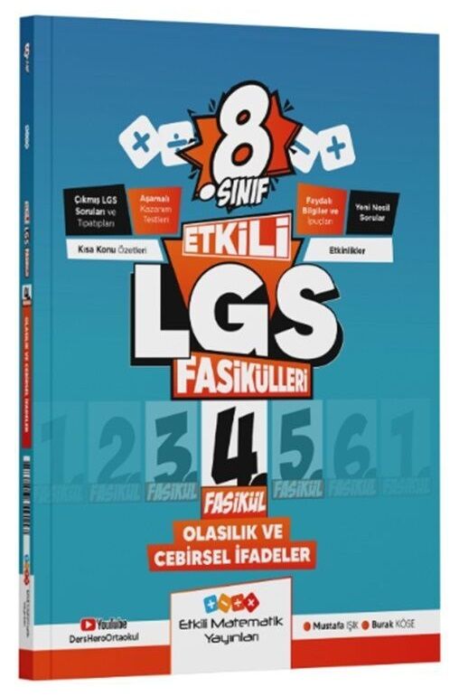 Etkili Matematik 8. Sınıf LGS Matematik Olasılık ve Cebirsel İfadeler Fasikülleri 4. Fasikül Etkili Matematik Yayınları