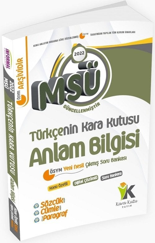 İnformal 2022 MSÜ Türkçenin Kara Kutusu Anlam Bilgisi Çıkmış Sorular Soru Bankası İnformal Yayınları