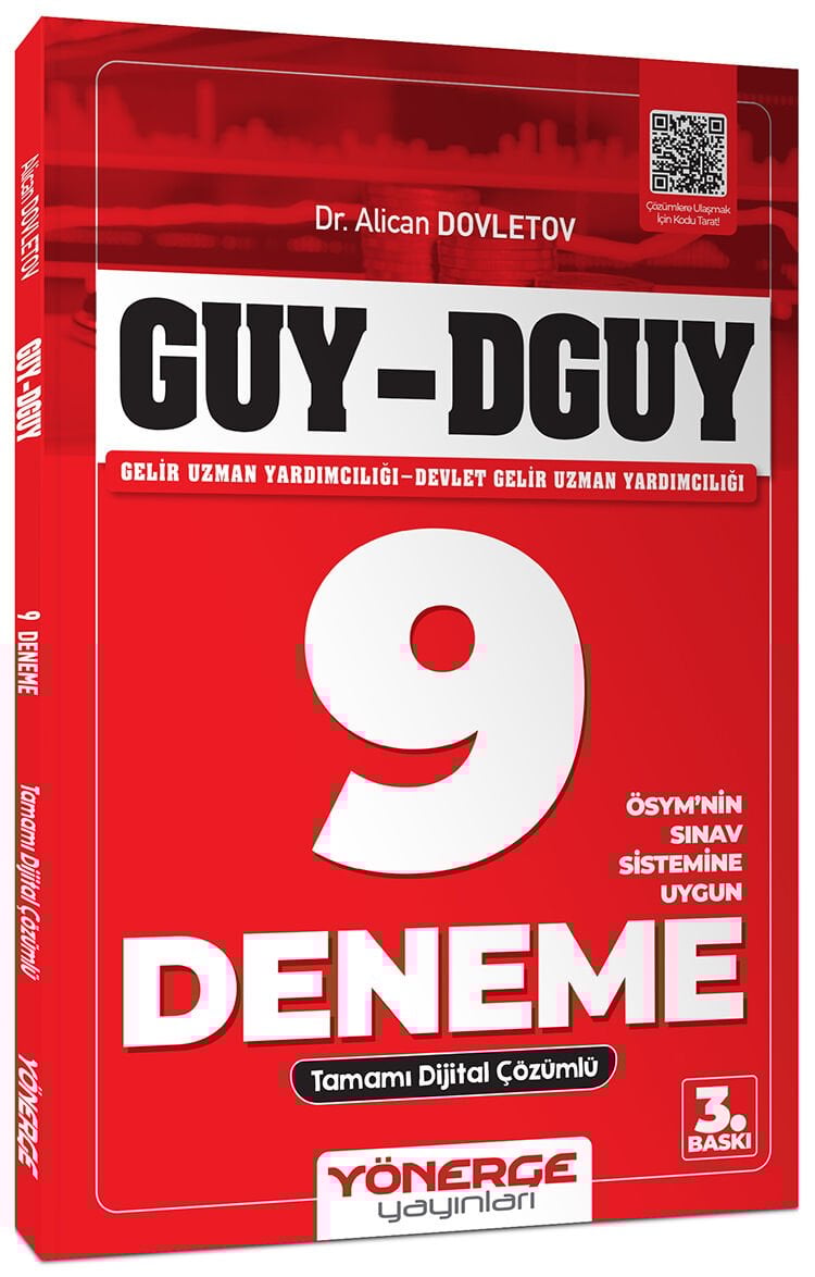 Yönerge GUY DGUY Gelir Uzman Yardımcılığı 9 Deneme Çözümlü 3. Baskı - Alican Dovletov Yönerge Yayınları