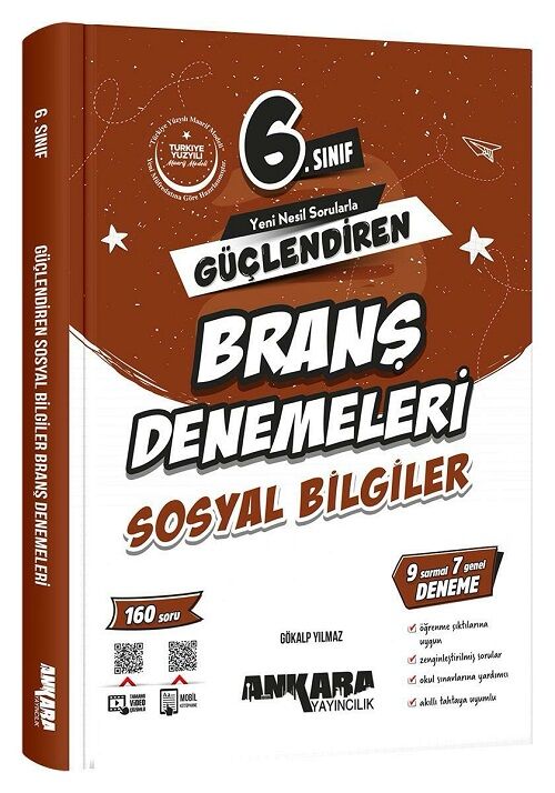 Ankara Yayıncılık 6. Sınıf Sosyal Bilgiler Güçlendiren Branş Denemeleri Ankara Yayıncılık