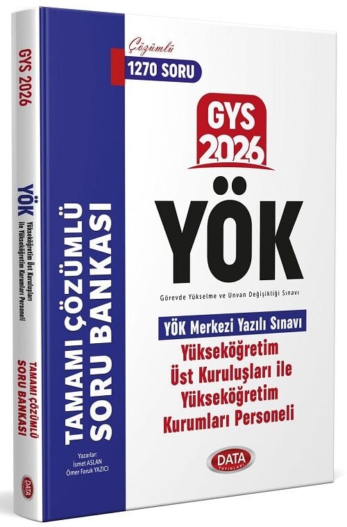 Data 2026 GYS YÖK Yükseköğretim Kurumları Personeli Soru Bankası Çözümlü Görevde Yükselme Data Yayınları
