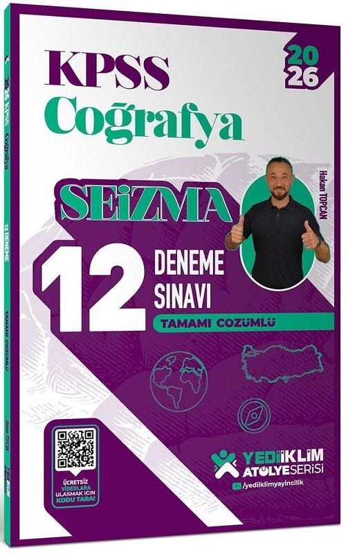 Yediiklim 2026 KPSS Coğrafya Seizma 12 Deneme Atölye Serisi Çözümlü - Hakan Topcan Yediiklim Yayınları
