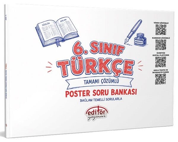 Editör 6. Sınıf Türkçe Poster Soru Bankası Çözümlü Editör Yayınları