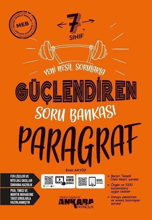 Ankara Yayıncılık 7. Sınıf Paragraf Güçlendiren Soru Bankası Ankara Yayıncılık