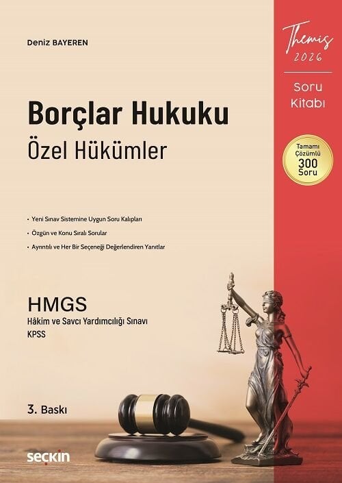 Seçkin 2026 THEMİS HMGS Hakimlik Borçlar Hukuku Özel Hükümler Soru Kitabı Çözümlü 3. Baskı - Deniz Bayeren Seçkin Yayınları