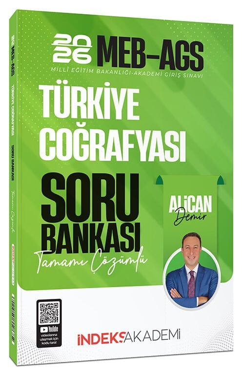 ÖN SİPARİŞ - İndeks Akademi 2026 MEB-AGS Türkiye Coğrafyası Soru Bankası Çözümlü - Alican Demir İndeks Akademi Yayıncılık