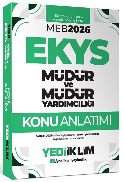 Yediiklim 2026 MEB EKYS Müdür ve Yardımcılığı Konu Anlatımlı Yediiklim Yayınları