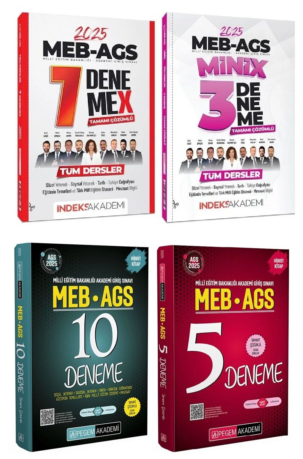 Pegem + İndeks 2025 MEB-AGS 15+10 Deneme 4 lü Set Pegem + İndeks Akademi Yayınları