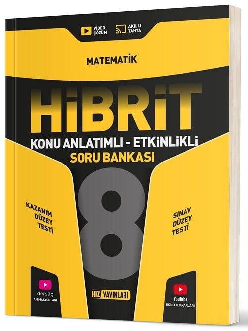 Hız Yayınları 8. Sınıf Matematik Hibrit Konu Anlatımlı Etkinlikli Soru Bankası Hız Yayınları