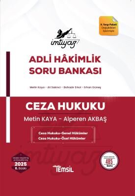 Temsil 2025 İMTİYAZ Adli Hakimlik Ceza Hukuku Soru Bankası Çözümlü 8. Baskı - Metin Kaya Temsil Yayınları