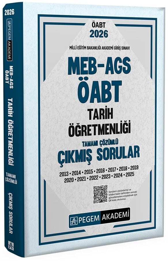 SÜPER FİYAT - Pegem 2026 ÖABT MEB-AGS Tarih Öğretmenliği Çıkmış Sorular Çözümlü Pegem Yayınları