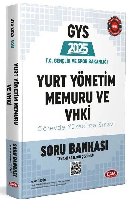 SÜPER FİYAT - Data 2025 GYS Gençlik ve Spor Bakanlığı Yurt Yönetim Memuru ve VHKİ Soru Bankası Görevde Yükselme Data Yayınları