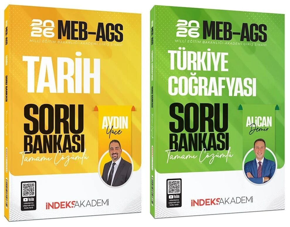 ÖN SİPARİŞ - İndeks Akademi 2026 MEB-AGS Tarih + Türkiye Coğrafyası Soru Bankası 2 li Set - Aydın Yüce, Alican Demir İndeks Akademi Yayıncılık