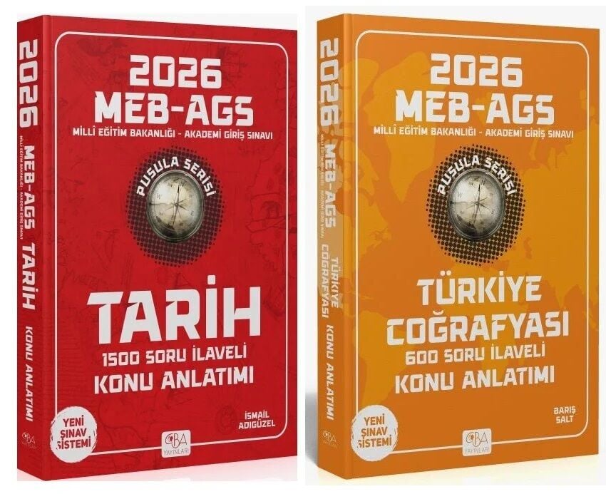 CBA Yayınları 2026 MEB-AGS Tarihin + Türkiye Coğrafyası Pusulası Konu Anlatımı 2 li Set - İsmail Adıgüzel, Barış Salt CBA Yayınları