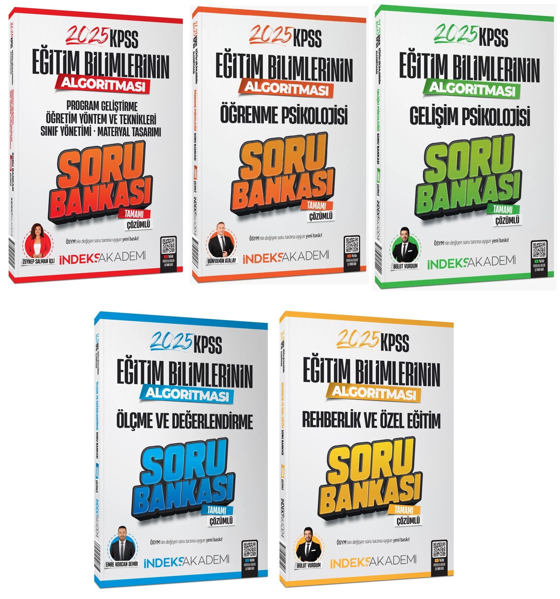 SÜPER FİYAT - İndeks Akademi 2025 KPSS MEB-AGS Eğitim Bilimlerinin Algortiması Soru Bankası 5 li Set İndeks Akademi Yayıncılık