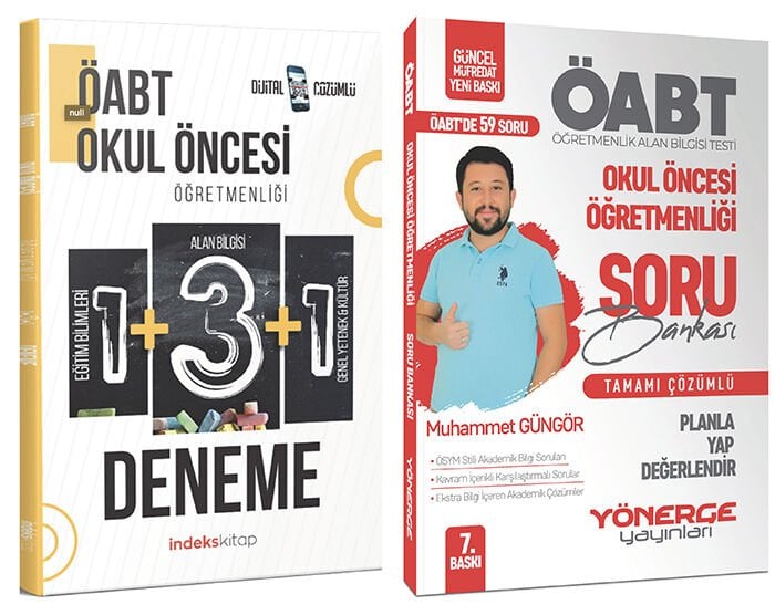SÜPER FİYAT - Yönerge ÖABT Okul Öncesi Soru + İndeks 5 Deneme 2 li Set - Muhammet Güngör Yönerge + İndeks Akademi Yayınları