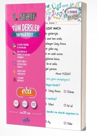 Oscar 1. Sınıf Tüm Dersler EBA Yaprak Test Oscar Yayınları