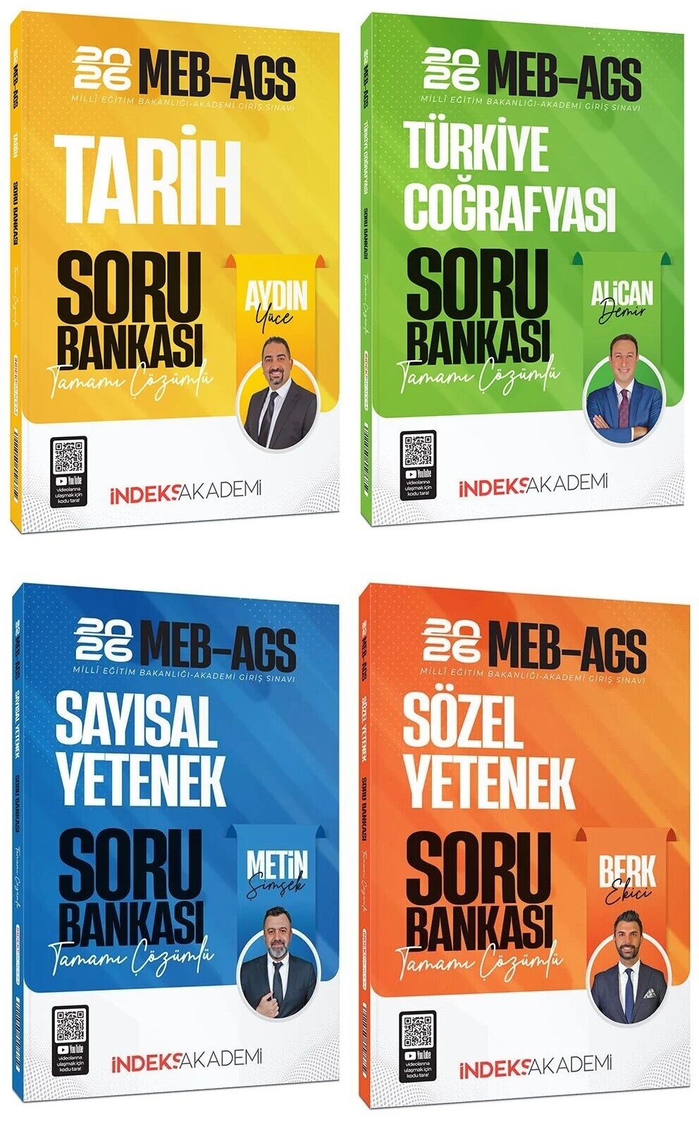 ÖN SİPARİŞ - İndeks Akademi 2026 MEB-AGS Tarih + Türkiye Coğrafyası + Sayısal + Sözel Yetenek Soru Bankası 4 lü Set İndeks Akademi Yayıncılık