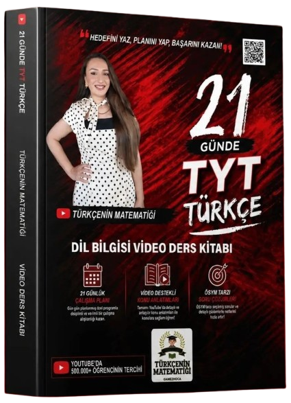 Türkçenin Matematiği YKS TYT 21 Günde Türkçe Dil Bilgisi Video Ders Kitabı - Gamze Özdin Türkçenin Matematiği Yayınları