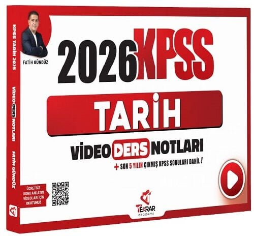 Tekrar Akademi 2026 KPSS Tarih Video Ders Notları - Fatih Gündüz Tekrar Akademi Yayınları