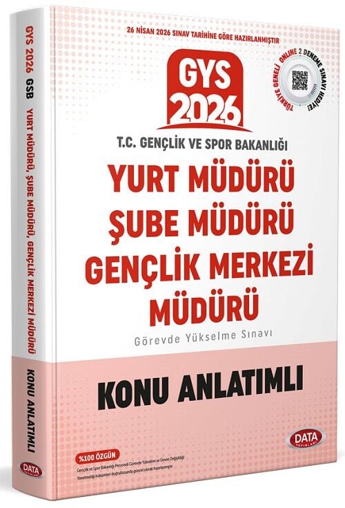 Data 2026 GYS Gençlik ve Spor Bakanlığı Yurt, Şube, Gençlik Merkezi Müdürü Konu Anlatımlı Görevde Yükselme Data Yayınları