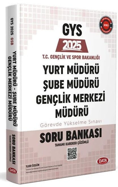 Data 2025 GYS Gençlik ve Spor Bakanlığı Yurt, Şube, Gençlik Merkezi Müdürü Soru Bankası Görevde Yükselme Data Yayınları