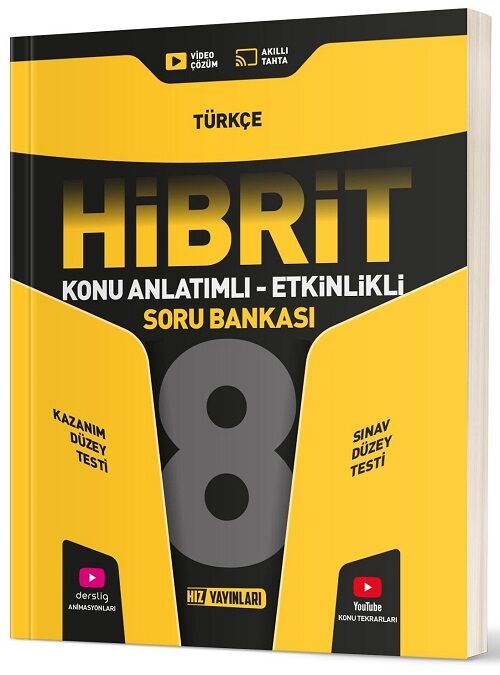 Hız Yayınları 8. Sınıf Türkçe Hibrit Konu Anlatımlı Etkinlikli Soru Bankası Hız Yayınları