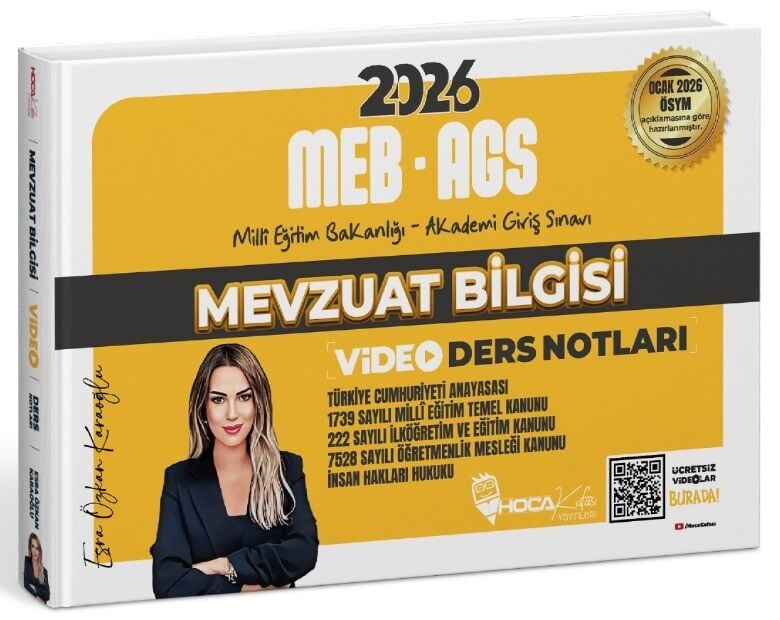 YENİ AGS - Hoca Kafası 2026 MEB-AGS Mevzuat Bilgisi Video Ders Notları - Esra Özkan Karaoğlu Hoca Kafası Yayınları