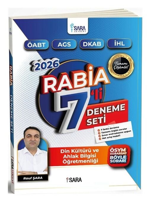Şara Akademi 2026 ÖABT MEB-AGS Din Kültürü ve Ahlak Bilgisi Rabia 7 Deneme Çözümlü - Rauf Şara Şara Akademi