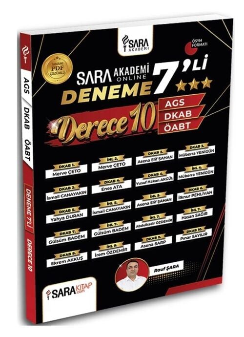 Şara Akademi ÖABT MEB-AGS Din Kültürü ve Ahlak Bilgisi Derece-10 Online 7 Deneme Çözümlü - Rauf Şara Şara Akademi