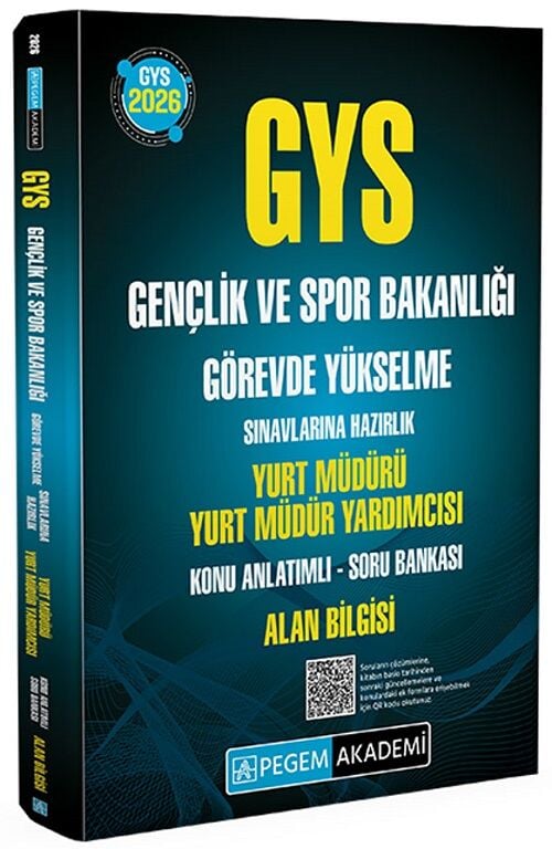 Pegem 2026 GYS Gençlik ve Spor Bakanlığı Yurt Müdürü ve Yardımcısı Konu Anlatımlı Soru Bankası Çözümlü Görevde Yükselme Pegem Akademi Yayınları