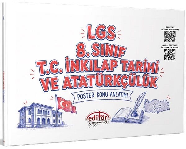 Editör 8. Sınıf LGS TC İnkılap Tarihi ve Atatürkçülük Poster Konu Anlatımı Editör Yayınları
