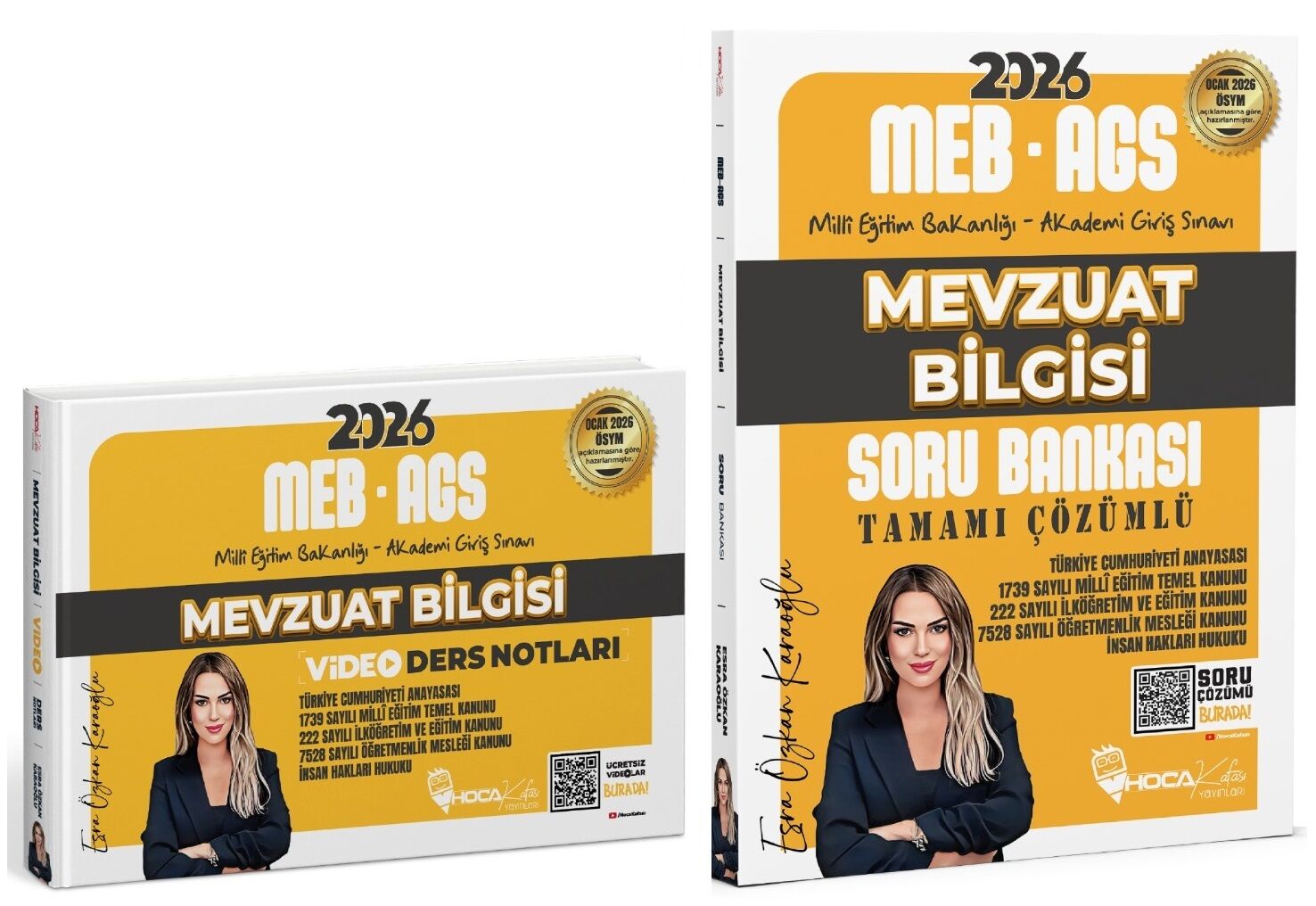YENİ AGS - Hoca Kafası 2026 MEB-AGS Mevzuat Bilgisi Video Ders Notları + Soru Bankası 2 li Set - Esra Özkan Karaoğlu Hoca Kafası Yayınları