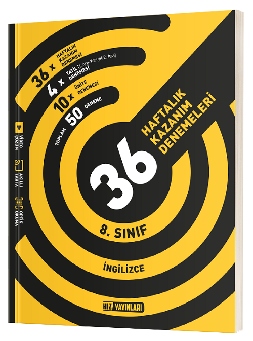 Hız Yayınları 8. Sınıf İngilizce Haftalık 36 Deneme Hız Yayınları