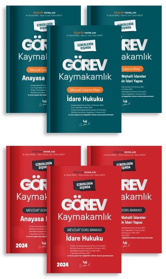 Öğretir GÖREV Kaymakamlık Mevzuat Çalışma Kitabı + Soru Bankası 2 li Set - Murat Aksel Öğretir Yayınları