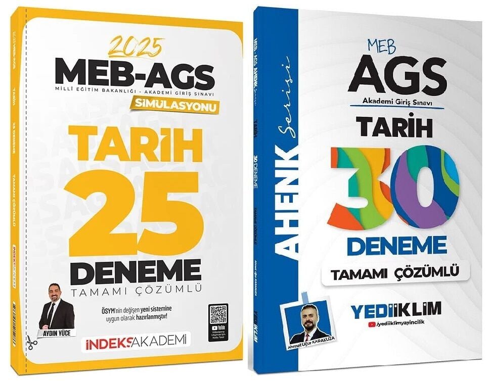 Yediiklim + İndeks 2025 MEB-AGS Tarih 30+25 Deneme 2 li Set Ahenk Serisi - Ahmet Uğur Karakuza, Aydın Yüce Yediiklim + İndeks Akademi Yayınları