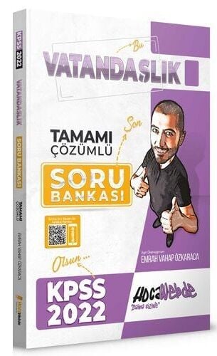 SÜPER FİYAT - HocaWebde 2022 KPSS Vatandaşlık Soru Bankası Çözümlü HocaWebde Yayınları