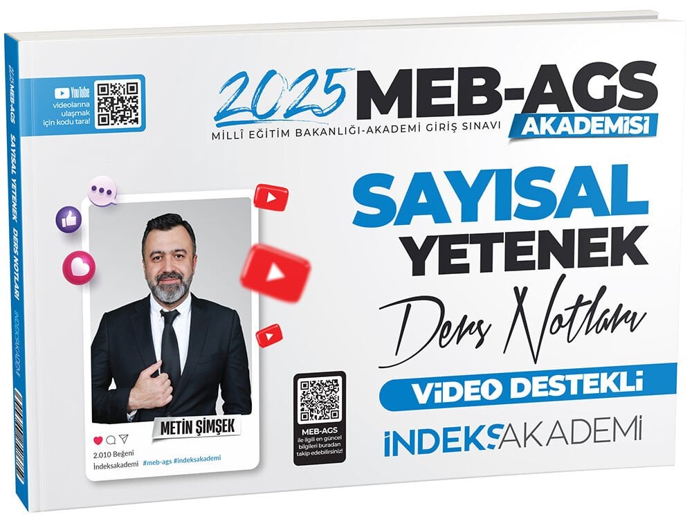 SÜPER FİYAT - İndeks Akademi 2025 MEB-AGS Akademisi Sayısal Yetenek Video Ders Notları - Metin Şimşek İndeks Akademi Yayıncılık
