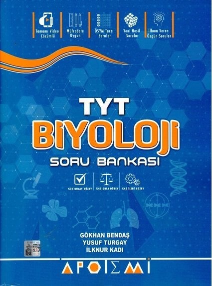 Apotemi YKS TYT Biyoloji Soru Bankası Apotemi Yayınları