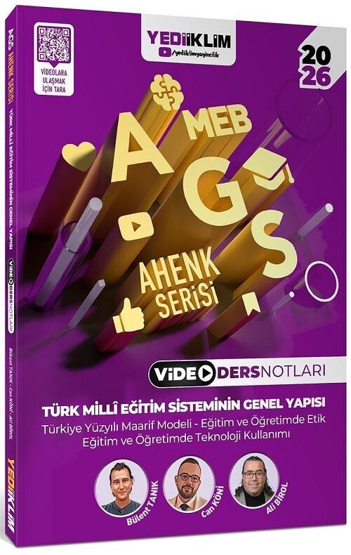 Yediiklim 2026 MEB-AGS Türk Milli Eğitim Sisteminin Genel Yapısı Video Ders Notları Ahenk Serisi - Bülent Tanık, Can Köni, Ali Birol Yediiklim Yayınları