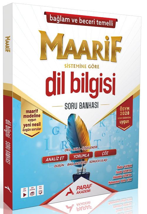 Paraf Akademi 2028 YKS TYT Dil Bilgisi Maarif Modeli Soru Bankası Paraf Akademi Yayınları