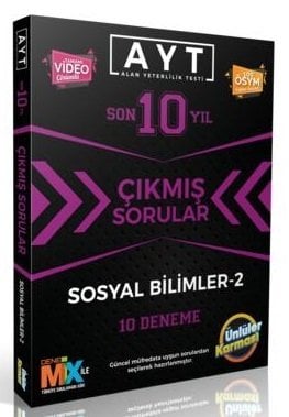 Ünlüler YKS AYT Sosyal Bilimler-2 Son 10 Yıl Çıkmış Sorular 10 Deneme Ünlüler Yayınları