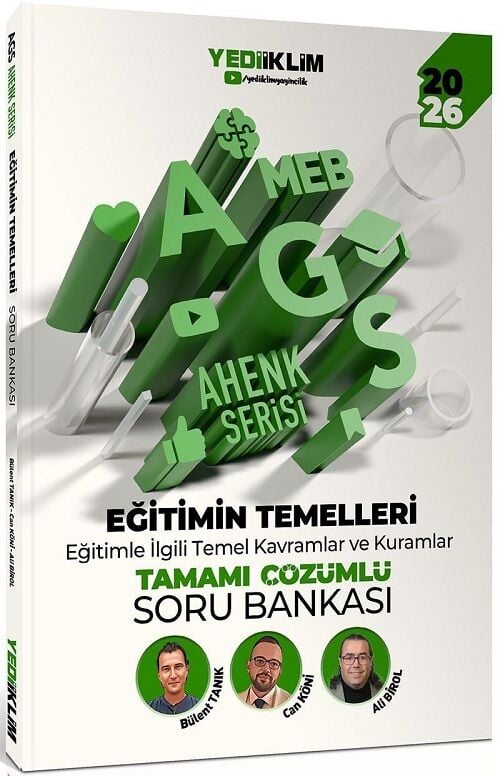 Yediiklim 2026 MEB-AGS Eğitimin Temelleri Soru Bankası Çözümlü Ahenk Serisi - Bülent Tanık, Can Köni, Ali Birol Yediiklim Yayınları