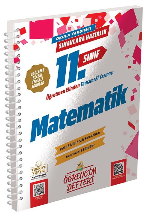Murat 11. Sınıf Matematik Maarif Modeli Öğrencim Defteri Murat Yayınları