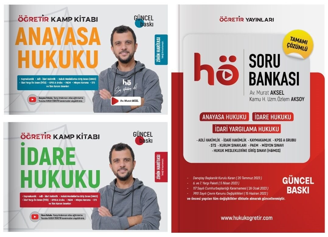 Öğretir HMGS Hakimlik KPSS PAEM Misyon Koruma Anayasa + İdare Hukuku Konu + Soru Bankası 3 lü Set - Murat Aksel Öğretir Yayınları