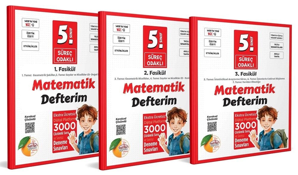 Editör 5. Sınıf Matematik Süreç Odaklı Defterim Fasikülleri Editör Yayınları