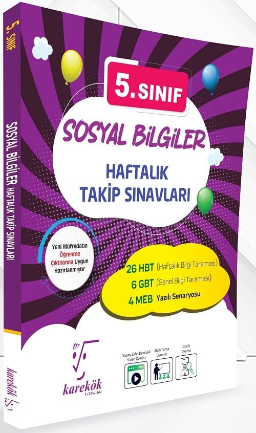 Karekök 5. Sınıf Sosyal Bilgiler Haftalık Takip Sınavları Karekök Yayınları