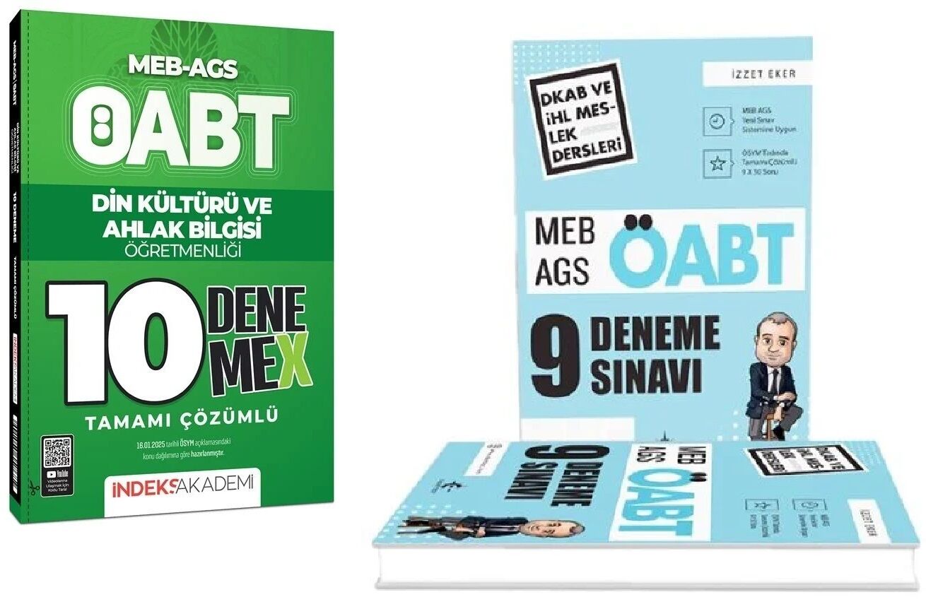 Eker Test + İndeks ÖABT MEB-AGS Din Kültürü ve Ahlak Bilgisi Öğretmenliği 9+10 Deneme 2 li Set - İzzet Eker Eker Test + İndeks Akademi Yayınları