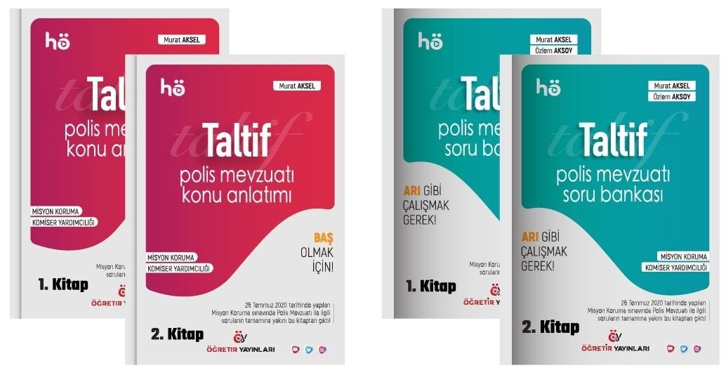 Öğretir TALTİF PAEM Misyon Koruma Polis Mevzuatı Konu + Soru Bankası 2 li Set - Murat Aksel Öğretir Yayınları